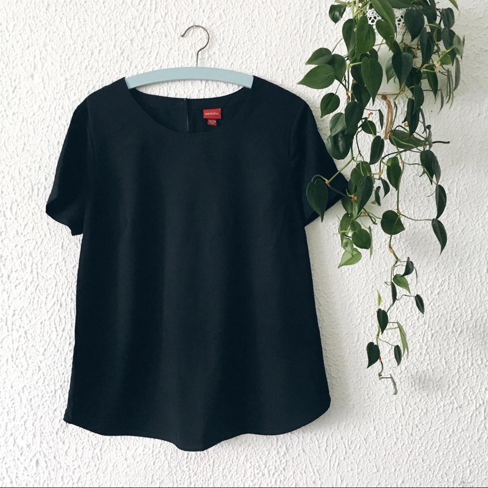 Black Short Sleeve Blouse